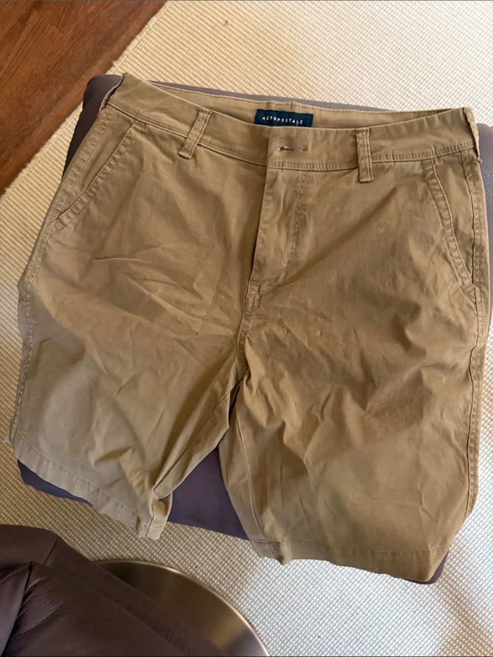 Aeropostale Men's Khaki Flat Front Shorts